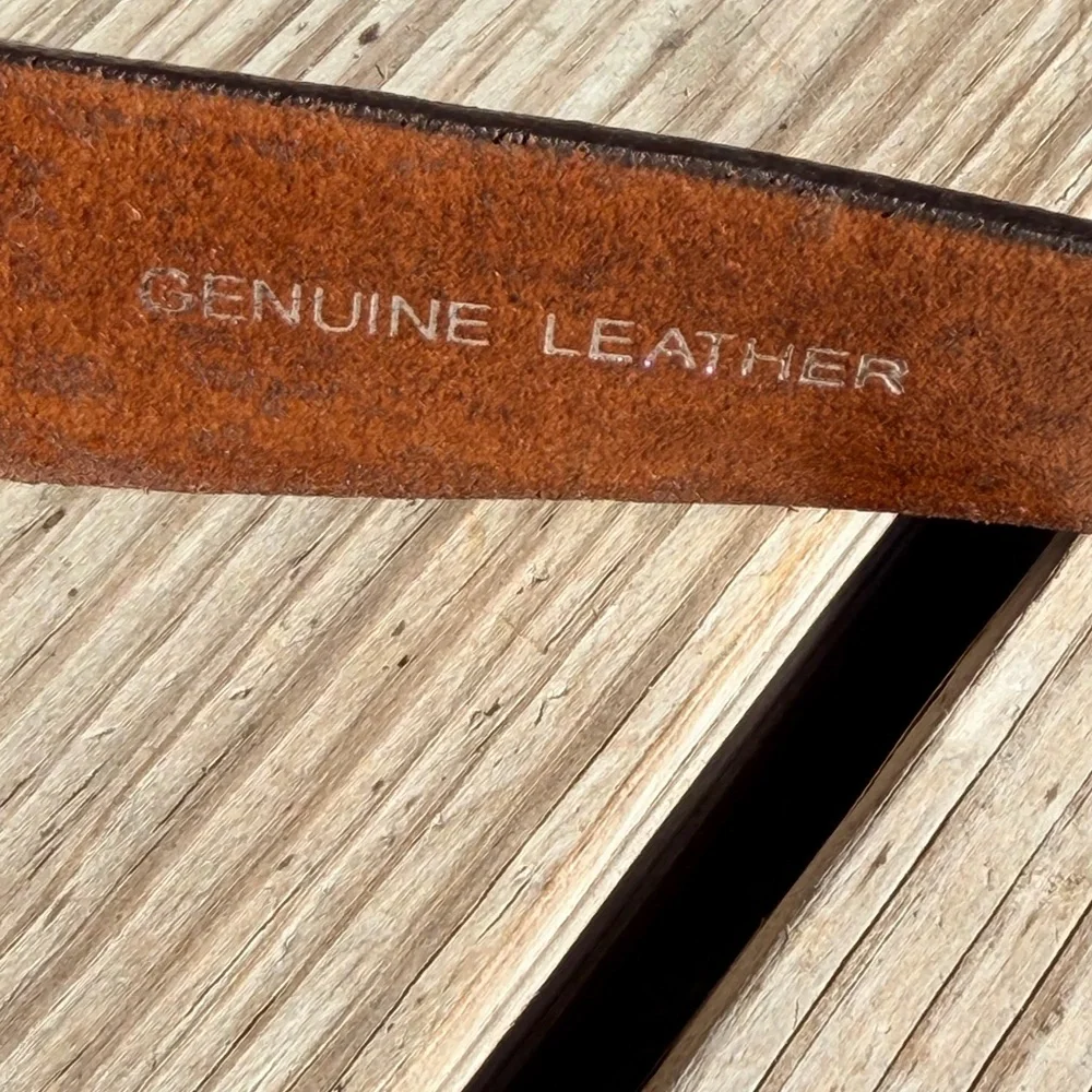 Vintage Western Leather Belt‎ w/ Cowboy Buckle | Youth XS 24”